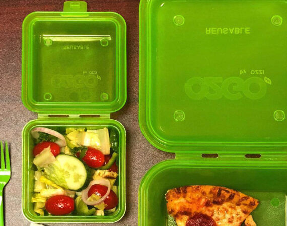 Reusable plastic food trays